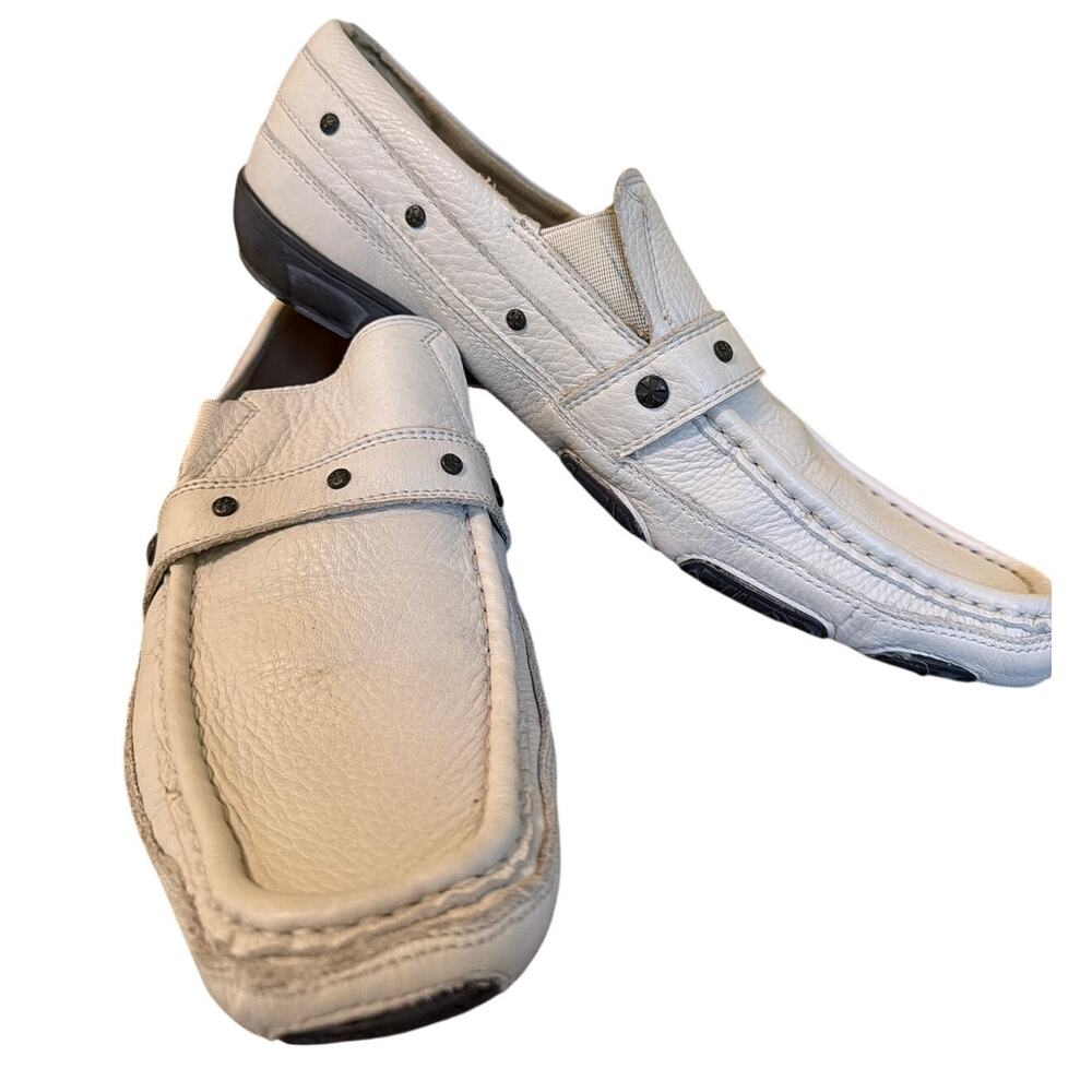 Mark Nason U Rock Leather Shoes Men's Size 11.5 Vintage Lounge Cream Slip On